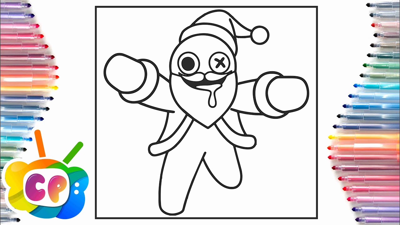 Rainbow Friends Blue Santa coloring page/Roblox Rainbow Friends/Tobu ...