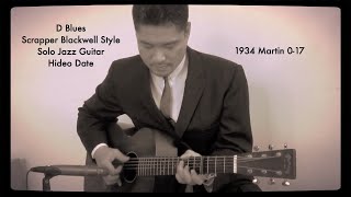 D Blues Scrapper Blackwell Style Solo Guitar Hideo Date A=432Hz 1934 Martin 0-17 chords
