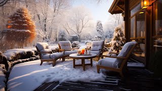 Cozy Porch Atmosphere on a Snowy Day  Smooth Jazz Instrumentals for Relaxation, Work, and Study