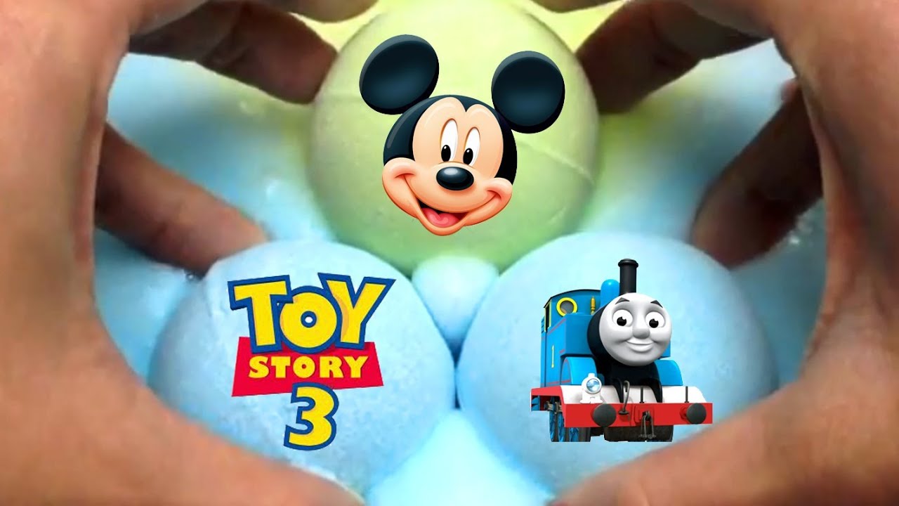 Thomas & Friends Mickey Mouse and Toy Story Bubble Bath Surprise Eggs きかんしゃトーマス YouTube