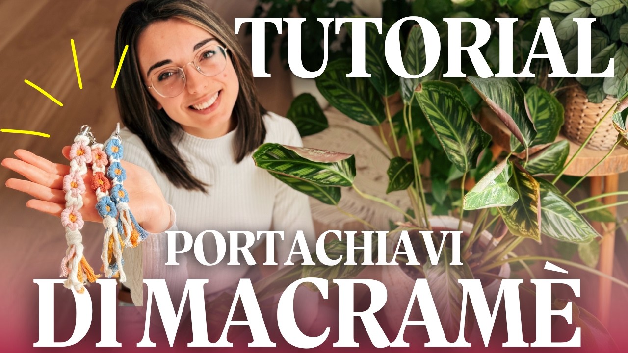 ♻️ TUTORIAL - Ricicla le corde di scarto con un portachiavi con i fiori in Macramè 🌸✨