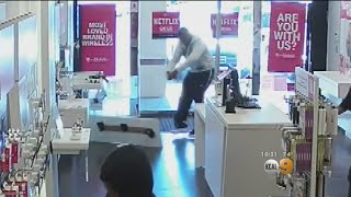 Couple Steals Phones At Garden Grove T-Mobile Cutting Wires And Ripping Out Counters