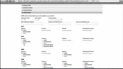 Searching for likely voters using NationBuilder