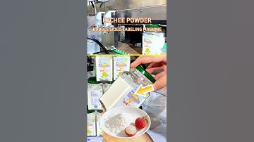 Litchi powder square glass bottle fully automatic double-sided labeling machine