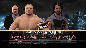 WWE 2K17 PS3 - Brock Lesnar VS Seth Rollins