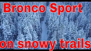 Bronco sport on snowy trails