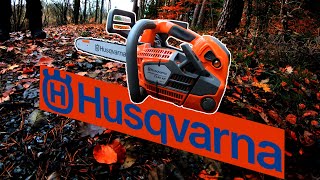 New chainsaw felling tree power cables right beside it Husqvarna t540 xp mark iii