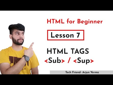 Lesson-7 | Subscript & Superscript Tags | HTML for Beginner |Tutorial In Hindi |TechFriend Solutions