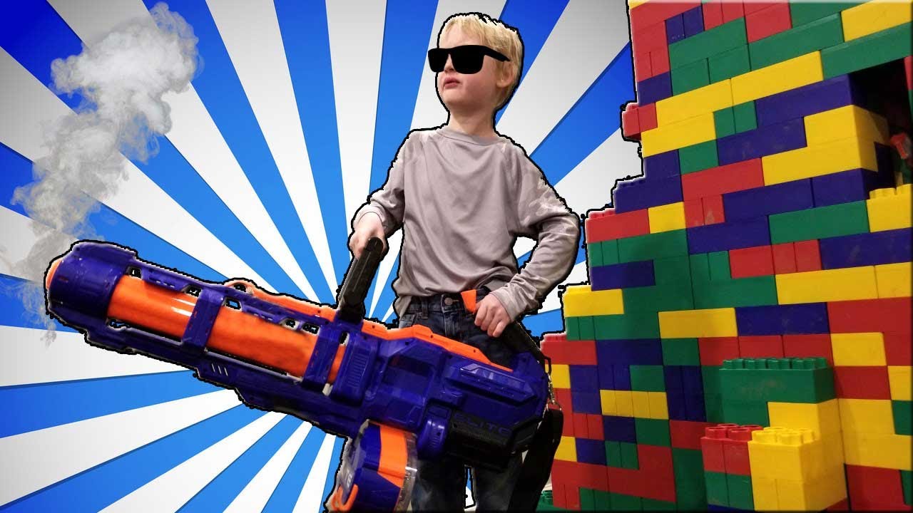 ⁣2 Story LEGO FORT Nerf Battle - Parents vs Kids