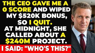 My CEO Gave Me a Zero Score and Wiped My $520K Bonus—So I Quit. At Midnight, She Called About the... Update