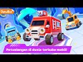 PETUALANGAN MOBIL PEMADAM KEBAKARAN,TRUK SAMPAH &amp; EKSKAVATOR BERSAMA BAYI PANDA | BABYBUS INDONESIA