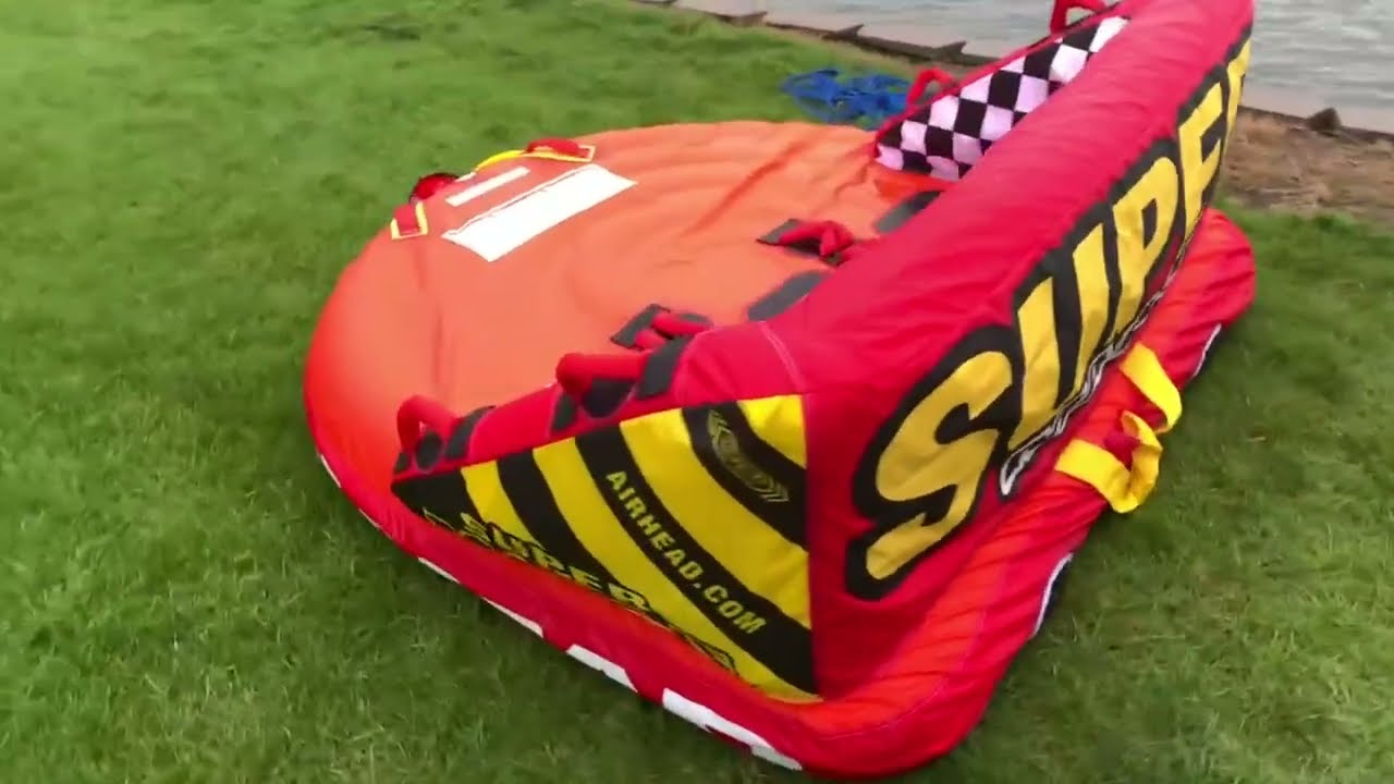 Airhead Mable Inflatable Towable Tube, 1 4 Rider Models, Dual Tow Points, Full Nylon Cover, EVA Foam