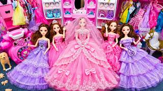 20 Minutes Satisfying Unboxing Barbie Pink & Purple Princess Dress Collection ASMR screenshot 3