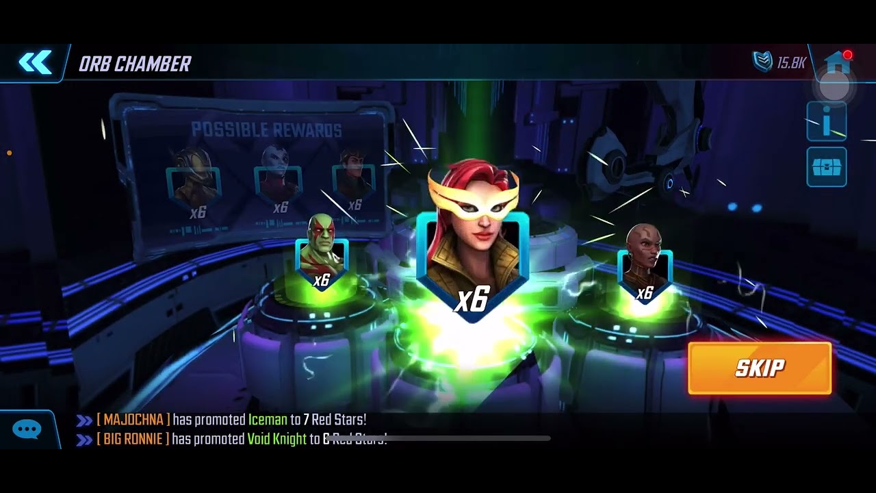 Marvel Strike Force opening 17 Ultimus Orbs