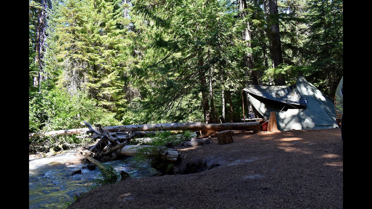 Dispersed camping and fishing on the hood river or finding amazing