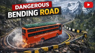 ll Dangerous bending On Road ll Bus is super Fast speed ll 😱😱 screenshot 1