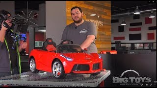 Toddler ride on laferrari car from www.bigtoysgreencountry.com the
ferrari is a scale replica with all of authentic badges, led lights,
mp3 inp...