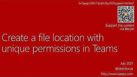 Creating a file location with unique permissions in Microsoft Teams