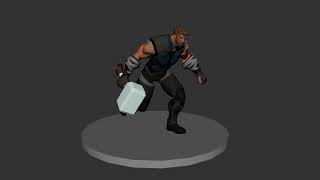 Thor Run Animation for Game in Autodesk Maya screenshot 2