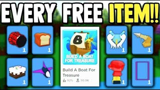 *EVERY* FREE ITEM (how to get) | Roblox Build a Boat for Treasure ROBLOX