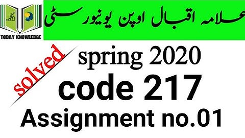 aiou solved Assignment spring 2020 || code 217 Assignment no.01