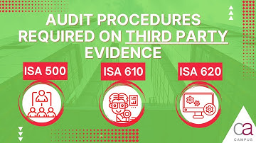 Audit procedures when we need to rely on Third Party evidence. #ISA500 #ISA610 #ISA620