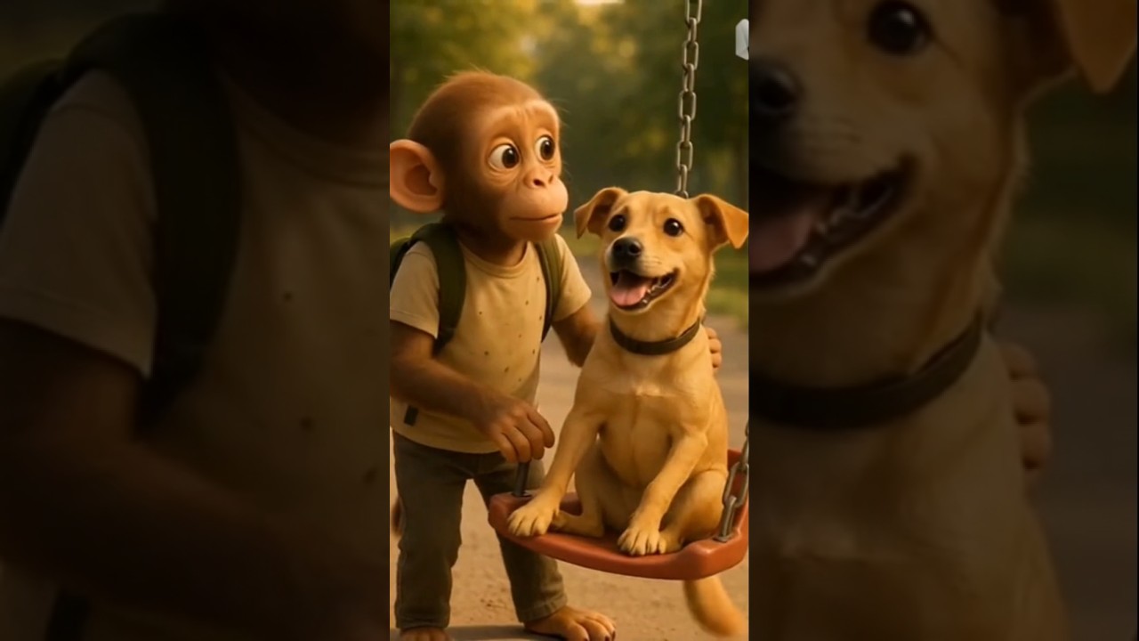 "Best Friends Forever 🐒🐶" 