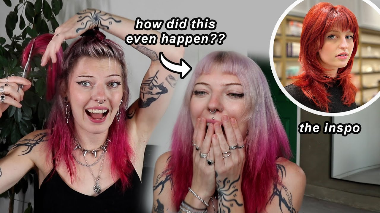 cutting my own hair into a SHAG goes completely wrong lol