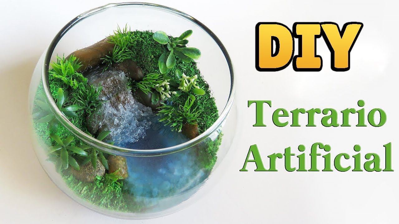 DIY Como Fazer um Terrário Artificial Eterno com Lago e Cachoeira