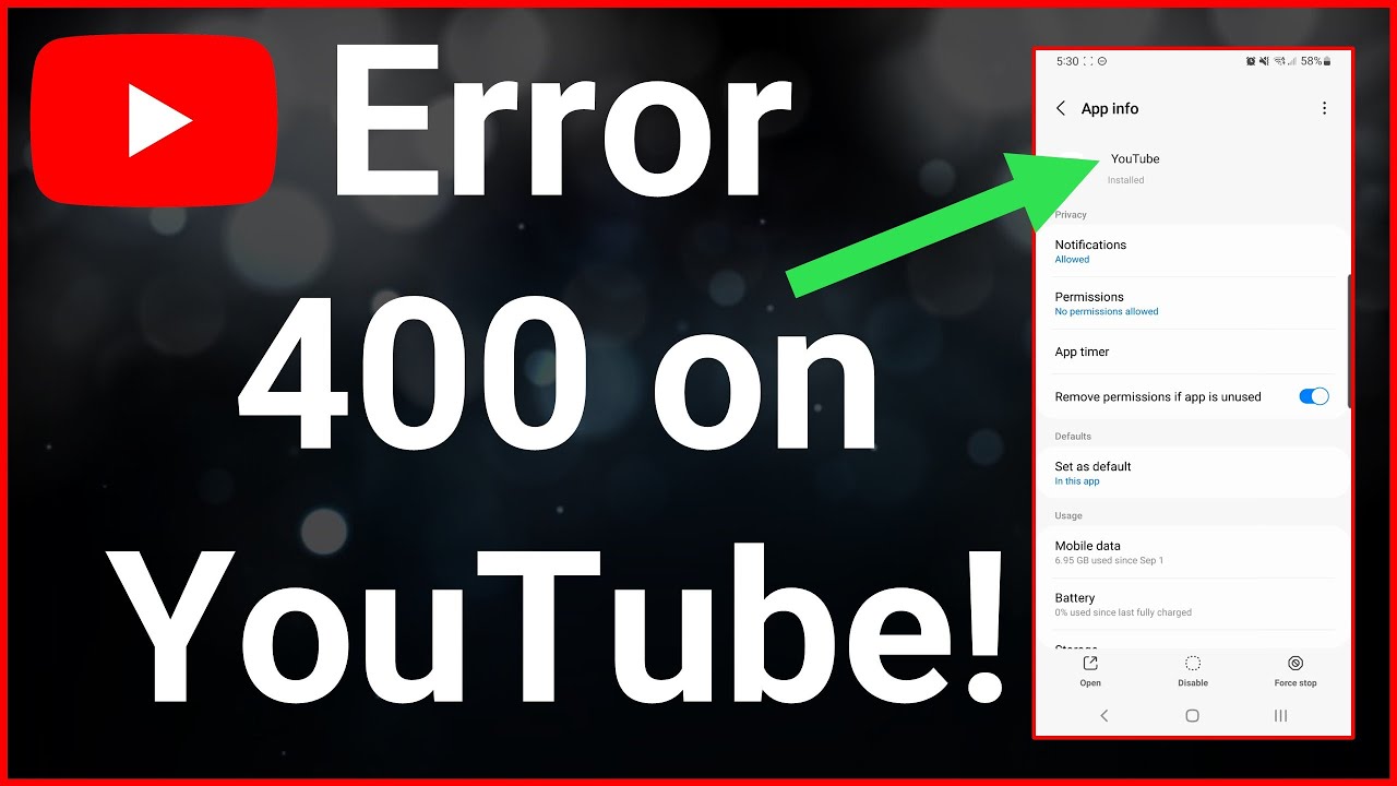 how to fix youtube there was a problem with the server 400