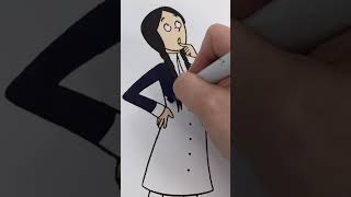 Coloring Wednesday Addams