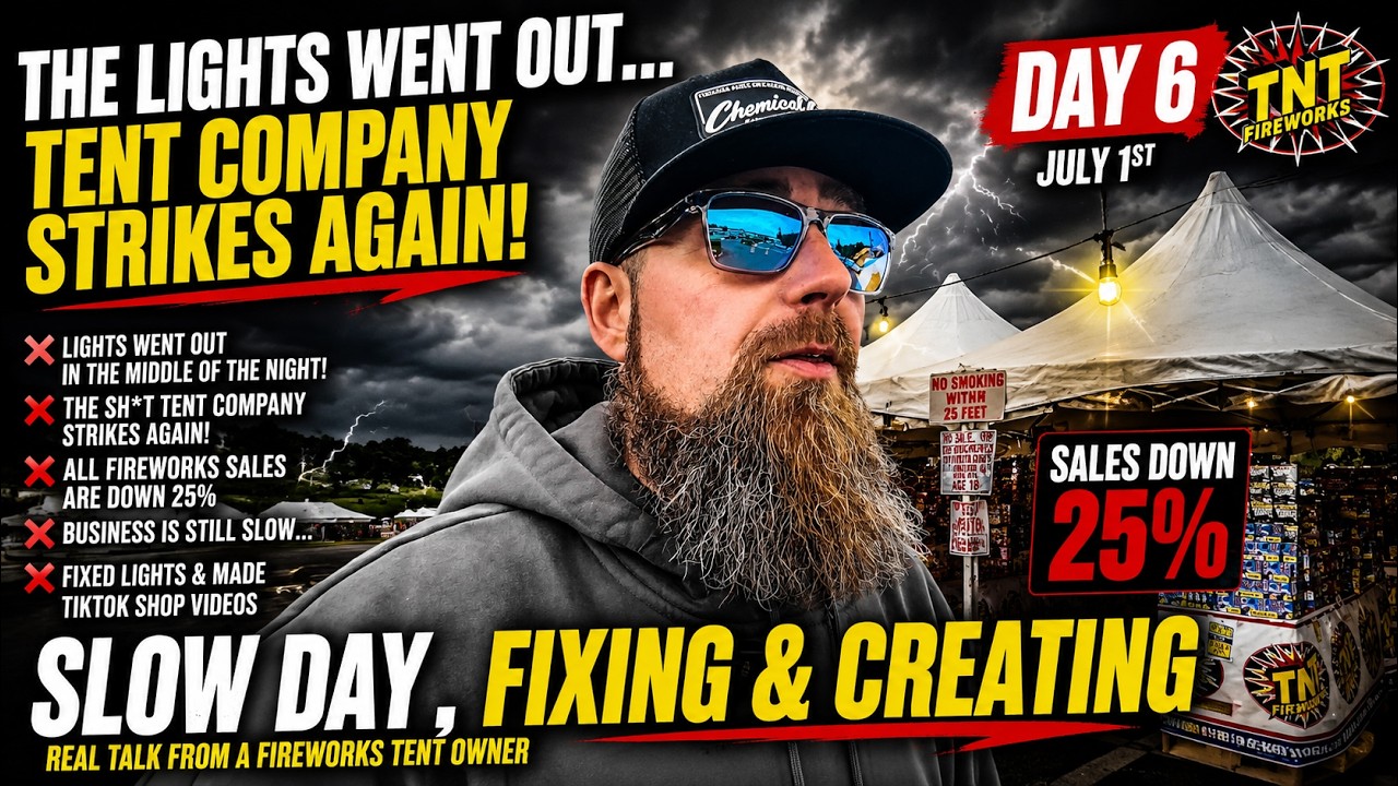 Fireworks Tent Owner 2026 | Day 7: The Lights Went Out... Sales Are Down 25%! ⚠️🎆