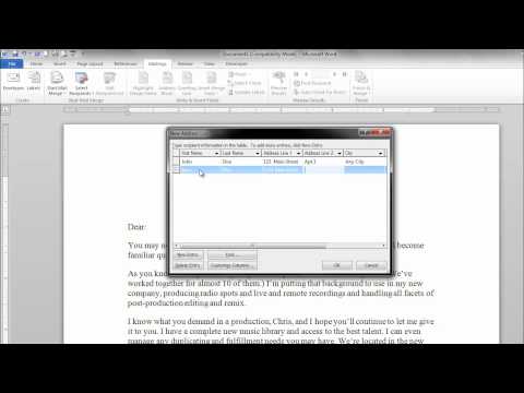 Mail Merge in Microsoft Word 2010 - For Beginners
