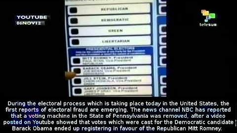 Faulty voting machine in Pennsylvania, USA