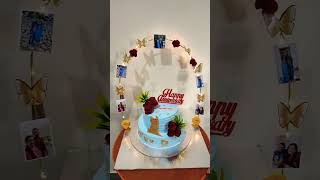 handmade hoop cake stand with anniversary cake #btsarmy #bts #youtubeshorts #youtube