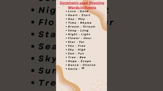 Rhyming Words | Poem writing | #english #writingskill  #poetry #shorts