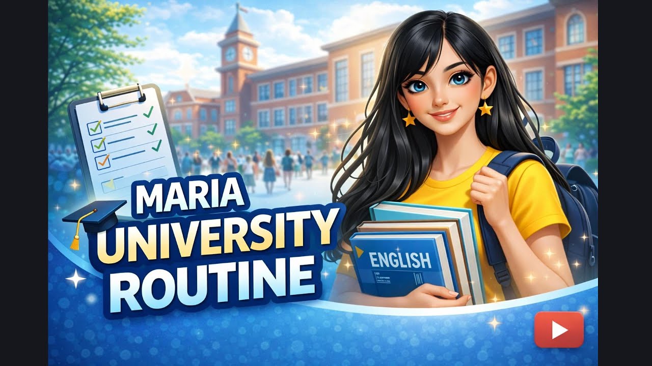 Maria Daily English | Maria University Routine (Slow English) 📚 - YouTube