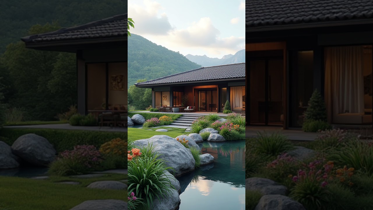 Gentle, cool and peaceful, House by the stream 