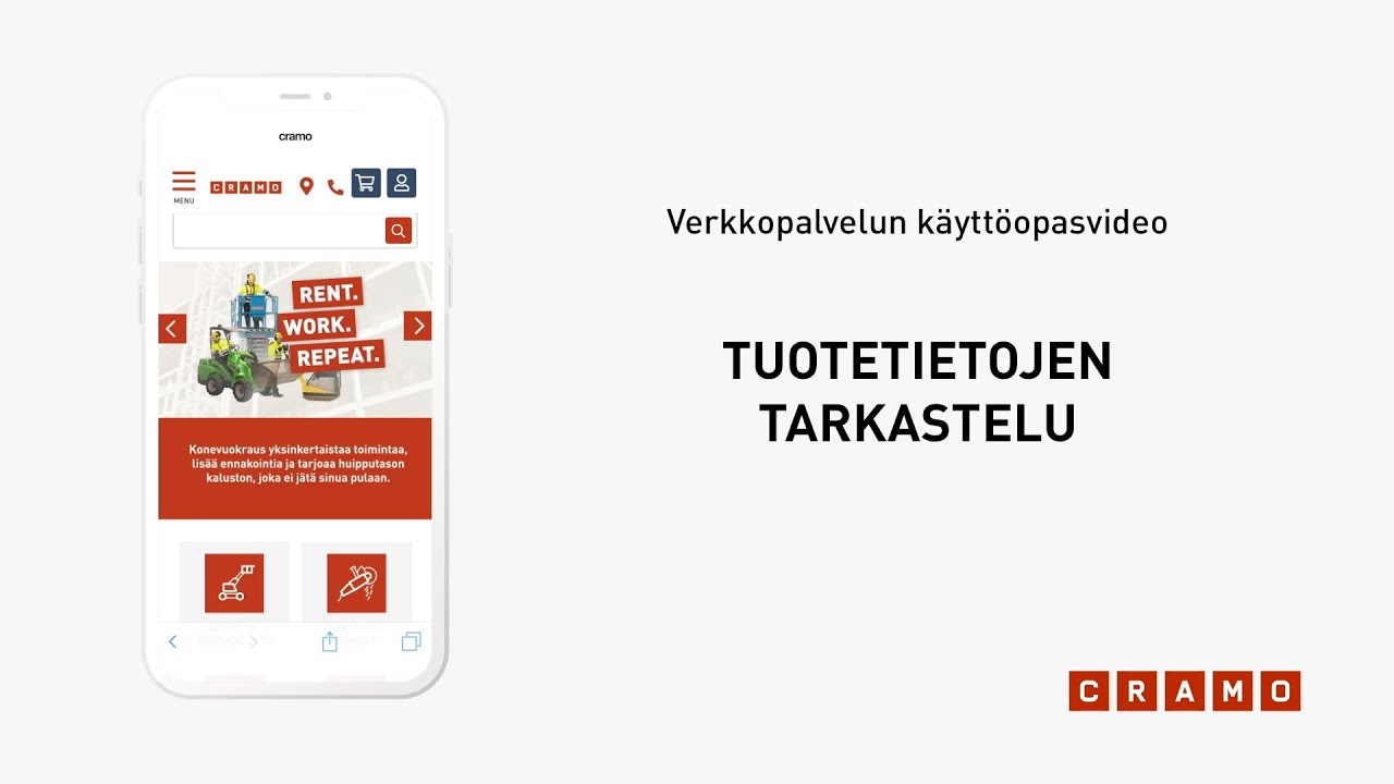 Koneen tai laitteen tekniset tiedot ja manuaalit – Näin käytät verkkopalvelua