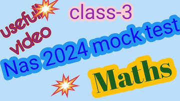 Nas 2024 Maths mock test-4 for class-3 #Nas @ ps star classes