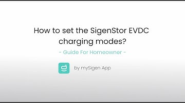 How to set the SigenStor EVDC charging modes