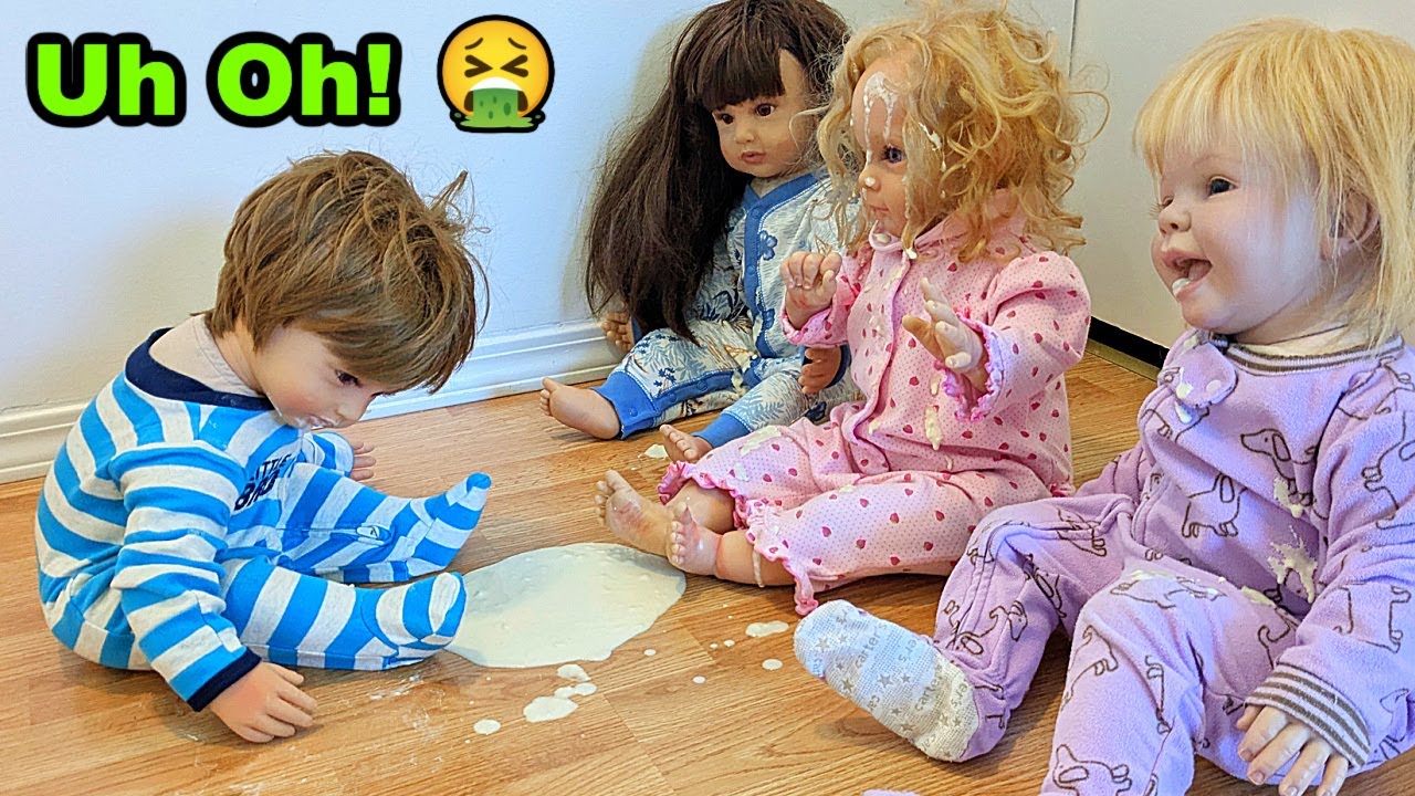 Reborn Boy Throws Up On Sisters Role play