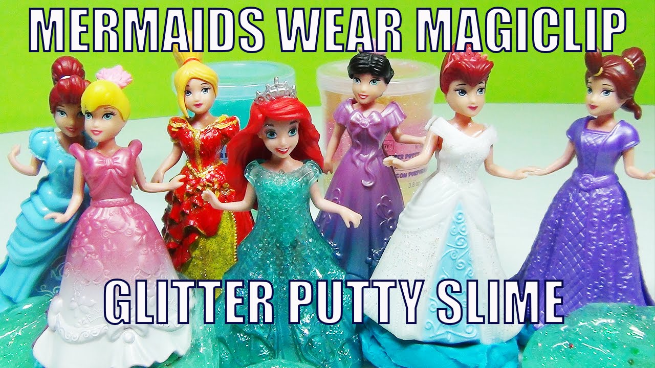 Disney Mermaids MAGICLIP Ariel's Sisters  Dress Up in Magiclip Dresses GLITTER PUTTY