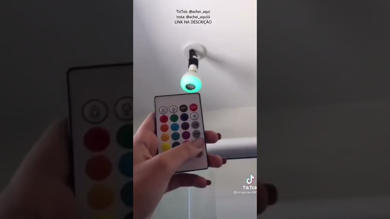 Lâmpada Led RGB com Som Bluetooth 