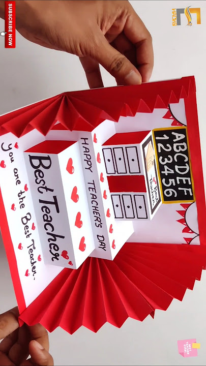 Happy teacher's day pop up card making handmade 2025 #happyteachersdaycard #shorts