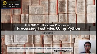 DDP 1 Lecture - 05a - Text Files (Text I/O) | Yuk mari belajar pemrograman Python! | pymooc-ui