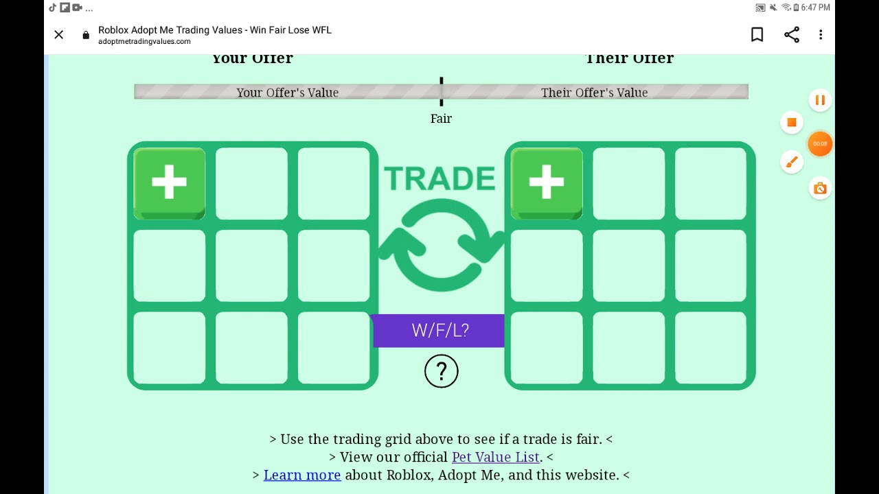 Roblox Adopt Me Trading Values - Win Fair Lose WFL 3