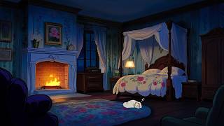 1940's cozy rain on window with oldies playing in another room for sleep, study and relaxation screenshot 4
