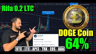 **WOW** DOGE subió 64%  + BTC, LTC, API3, Tron, EOS y ADA + Rifa 0.2 LTC