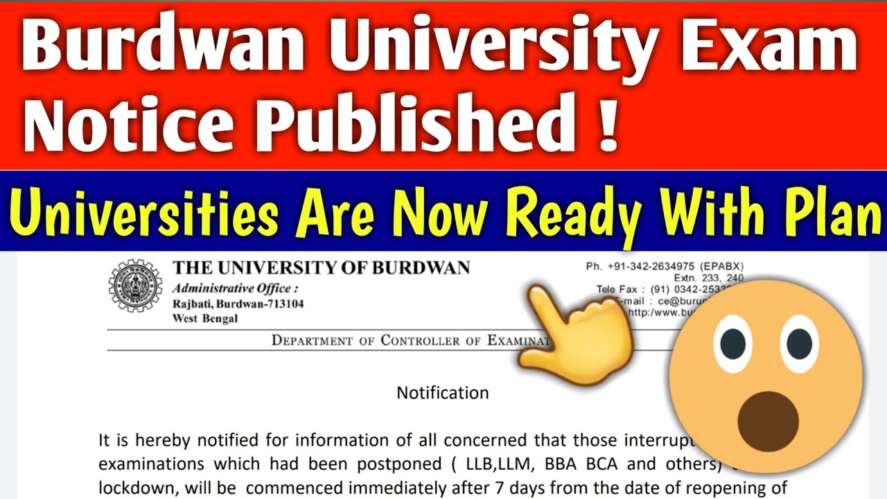 BURDWAN UNIVERSITY EXAM NOTICE PUBLISHED !🔥| burdwan university | burdwan university current notice